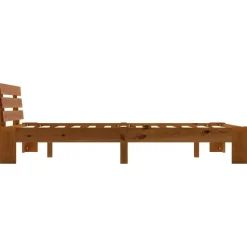 vidaXL - Bed frame met hoofdbord - Honingbruin - Grenenhout - 140x200 cm