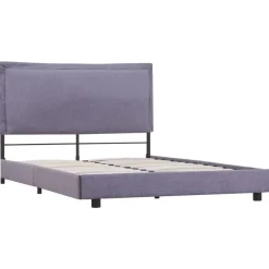 vidaXL - Bed frame met hoofdbord - Lichtgrijs - Stof - 140x200 cm