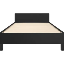 vidaXL - Bed frame met hoofdeinde zonder matras - zwart - Kunstleer - 90x200 cm