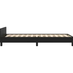 vidaXL - Bed frame met hoofdeinde zonder matras - zwart - Kunstleer - 90x200 cm
