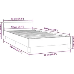 vidaXL - Bed frame met hoofdeinde zonder matras - zwart - Kunstleer - 90x200 cm