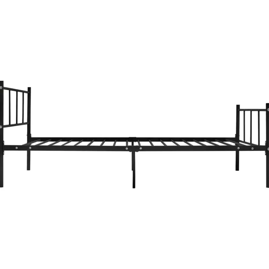 vidaXL - Bed frame met hoofdeinde zonder matras - Zwart - Metaal - 90x200 cm
