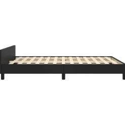 vidaXL - Bed frame met hoofdeinde - Zwart - Kunstleer - 140 x 200 cm