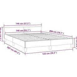 vidaXL - Bed frame met hoofdeinde - Zwart - Kunstleer - 140 x 200 cm