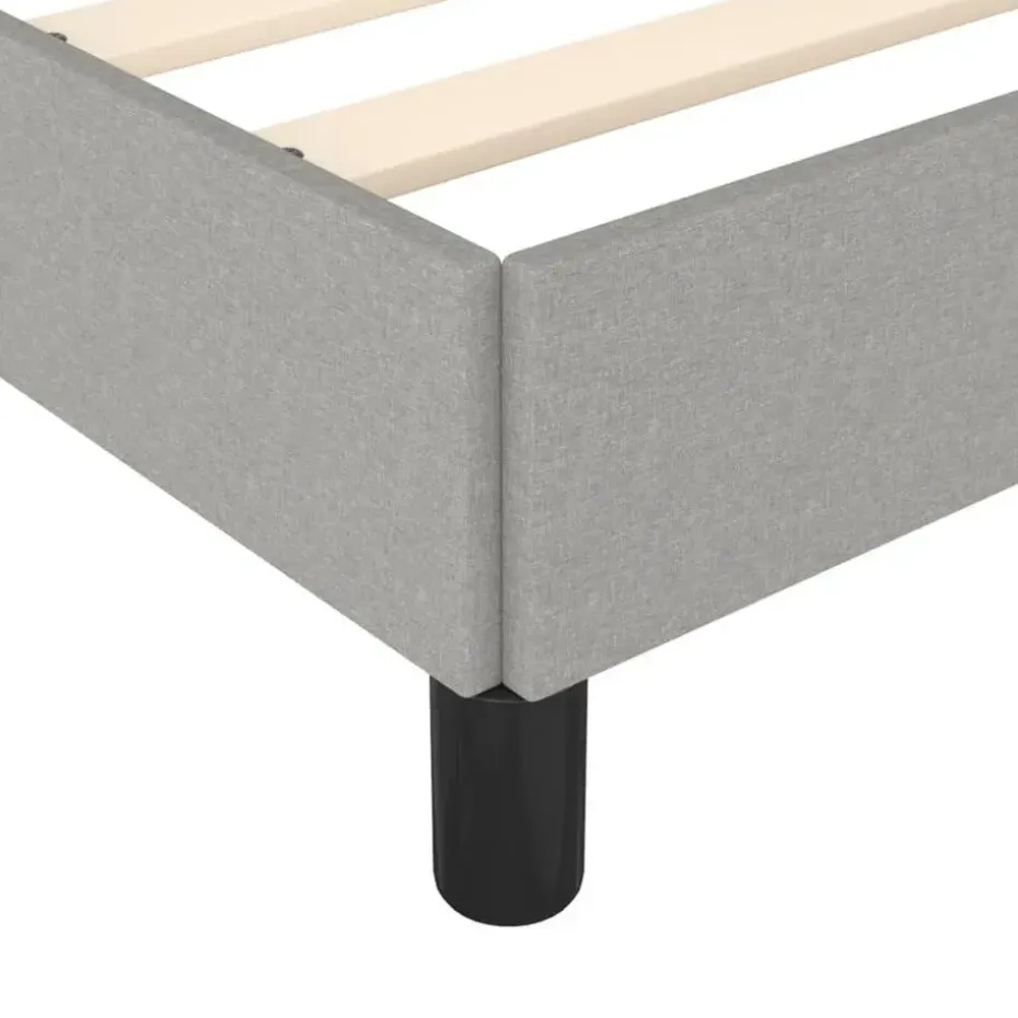 vidaXL - Bed frame met hout lattenbodem - Lichtgrijs - Stof - 90x200 cm