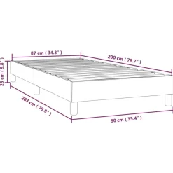 vidaXL - Bed frame met hout lattenbodem - Taupe - Stof - 90x200 cm