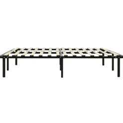 vidaXL - Bed frame met hout lattenbodem - Zwart - Metaal - 120x200 cm