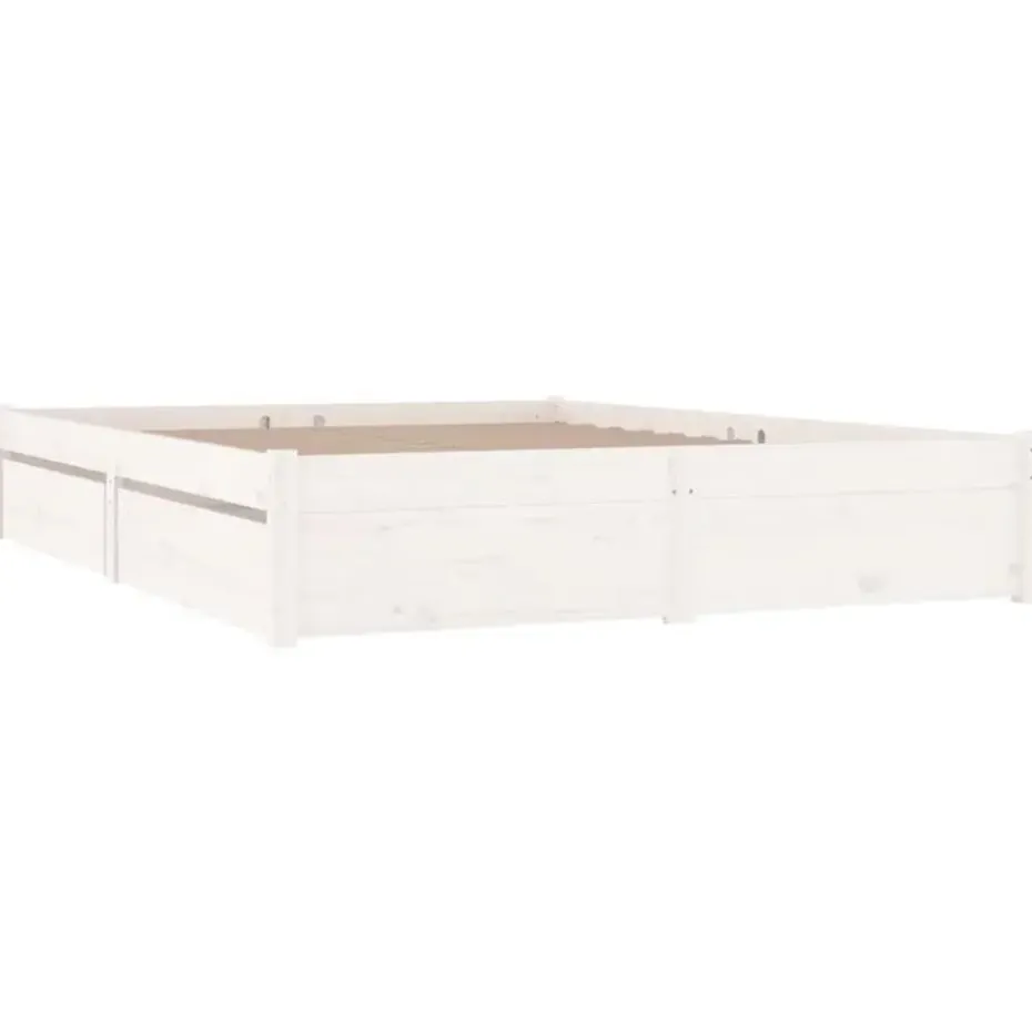 vidaXL - Bed frame met lades - Wit - Massief grenenhout - 140x200 cm