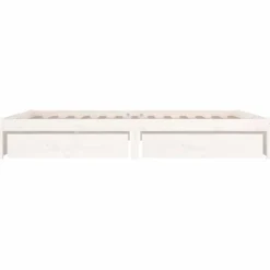 vidaXL - Bed frame met lades - Wit - Massief grenenhout - 140x200 cm