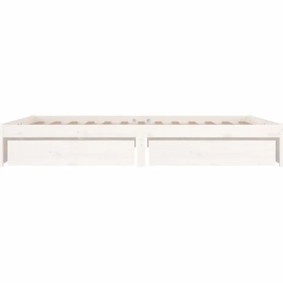 vidaXL - Bed frame met lades - Wit - Massief grenenhout - 140x200 cm