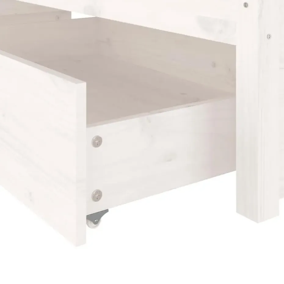 vidaXL - Bed frame met lades - Wit - Massief grenenhout - 140x200 cm