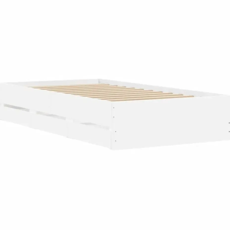 vidaXL - Bed frame met lades - Wit - Bewerkt hout - 90x200 cm