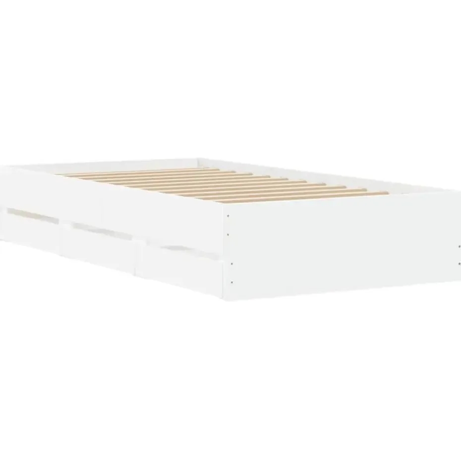 vidaXL - Bed frame met lades - Wit - Bewerkt hout - 90x200 cm