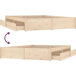 vidaXL - Bed frame met lades - Naturel - Massief grenenhout - 180x200 cm