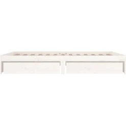 vidaXL - Bed frame met lades - wit - Massief grenenhout - 120x200 cm