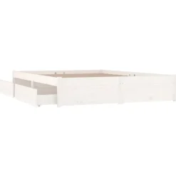 vidaXL - Bed frame met lades - wit - Massief grenenhout - 120x200 cm