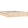 vidaXL - Bed frame met lades - Naturel - Massief grenenhout - 160x200 cm