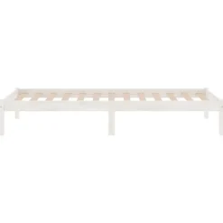 vidaXL - Bed frame met lattenbodem - Wit - Grenenhout - 90x200 cm