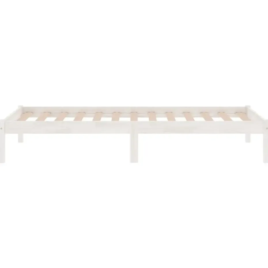 vidaXL - Bed frame met lattenbodem - Wit - Grenenhout - 90x200 cm