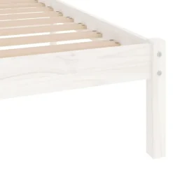 vidaXL - Bed frame met lattenbodem - Wit - Grenenhout - 90x200 cm