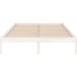 vidaXL - Bed frame met lattenbodem - Wit - Massief grenenhout - 140x200 cm