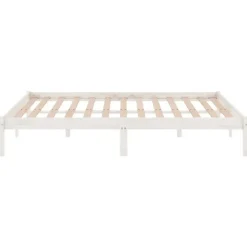vidaXL - Bed frame met lattenbodem - Wit - Massief grenenhout - 140x200 cm