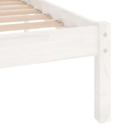 vidaXL - Bed frame met lattenbodem - Wit - Massief grenenhout - 140x200 cm