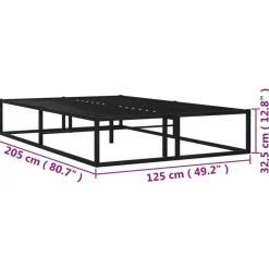 vidaXL - Bed frame met latternbodem - Zwart - Metaal - 120x200 cm