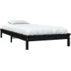 vidaXL - Bed frame met lattenbodem - Zwart - Massief grenenhout - 90x200 cm