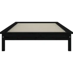 vidaXL - Bed frame met lattenbodem - Zwart - Massief grenenhout - 90x200 cm