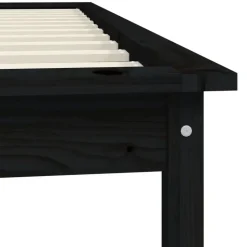 vidaXL - Bed frame met lattenbodem - Zwart - Massief grenenhout - 90x200 cm