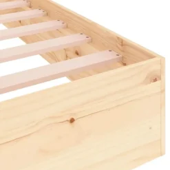 vidaXL - Bed frame met lattenbodem - Naturel - Massief hout - 75x190 cm