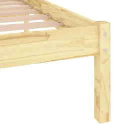 vidaXL - Bed frame met lattenbodem - Naturel - Massief grenenhout - 140x200 cm