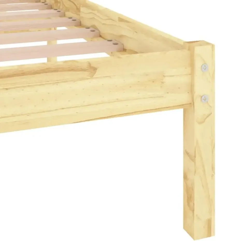 vidaXL - Bed frame met lattenbodem - Naturel - Massief grenenhout - 140x200 cm