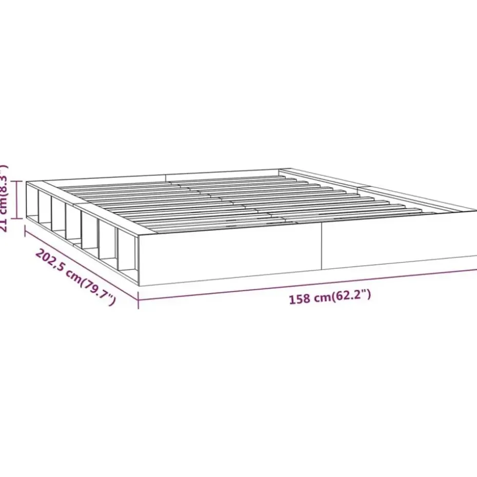 vidaXL - Bed frame met opbergruimte - Wit - Massief hout - 140x200 cm
