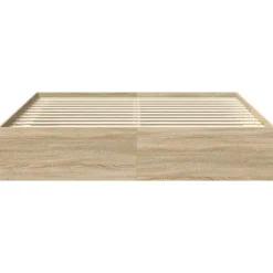 vidaXL - Bed frame met opbergruimte - Sonoma eikenkleurig - Hout - 200x200 cm