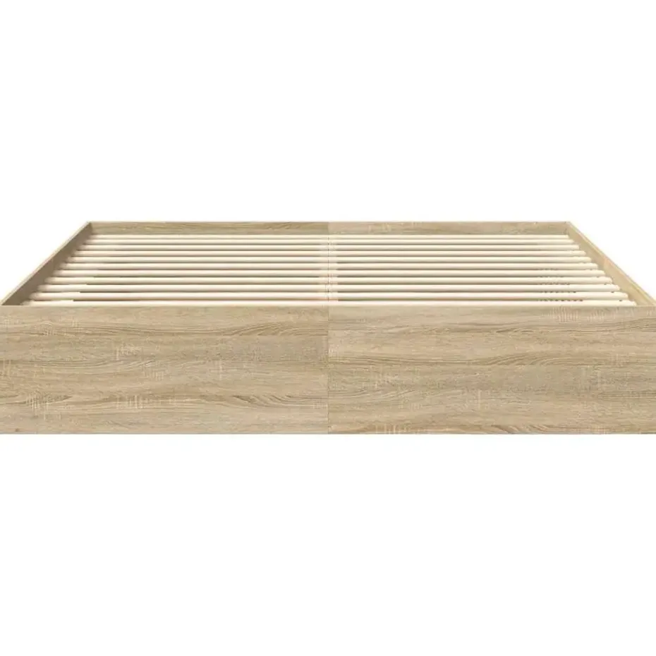 vidaXL - Bed frame met opbergruimte - Sonoma eikenkleurig - Hout - 200x200 cm