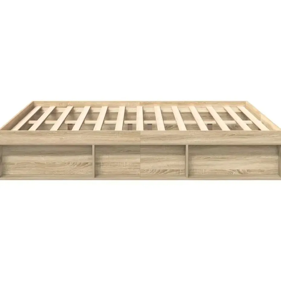vidaXL - Bed frame met opbergruimte - Sonoma eikenkleurig - Hout - 200x200 cm