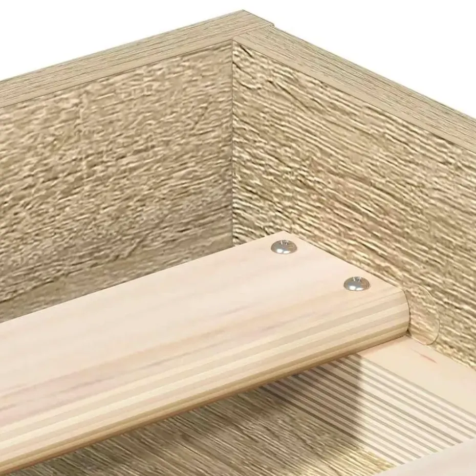 vidaXL - Bed frame met opbergruimte - Sonoma eikenkleurig - Hout - 200x200 cm