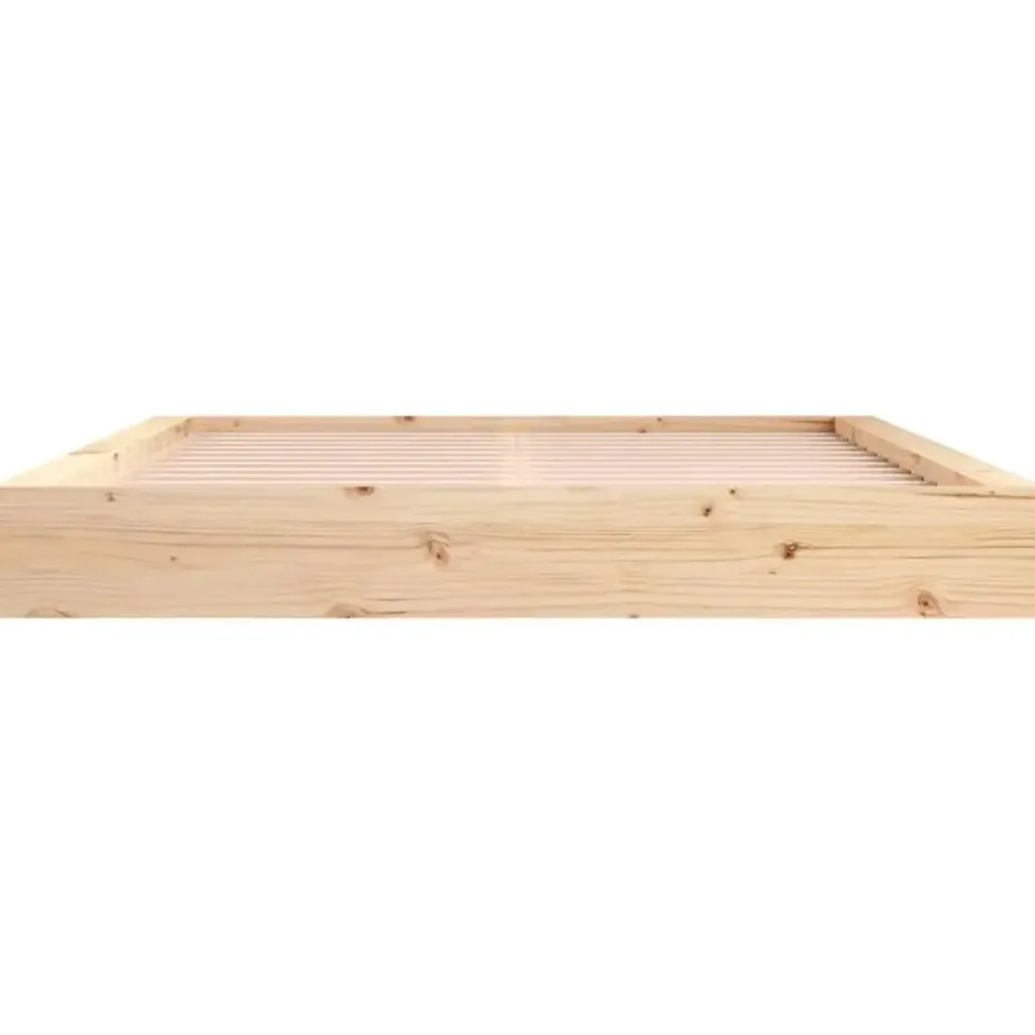 vidaXL - Bed frame met opbergruimte - Naturel - Massief hout - 1400x200 cm