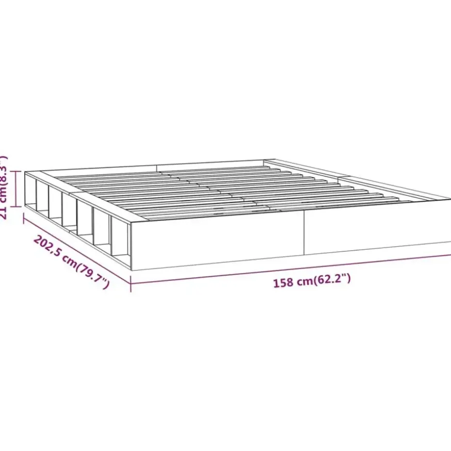 vidaXL - Bed frame met opbergruimte - Naturel - Massief hout - 1400x200 cm