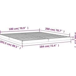 vidaXL - Bed frame pallet - Naturel - Massief grenenhout - 180x200 cm