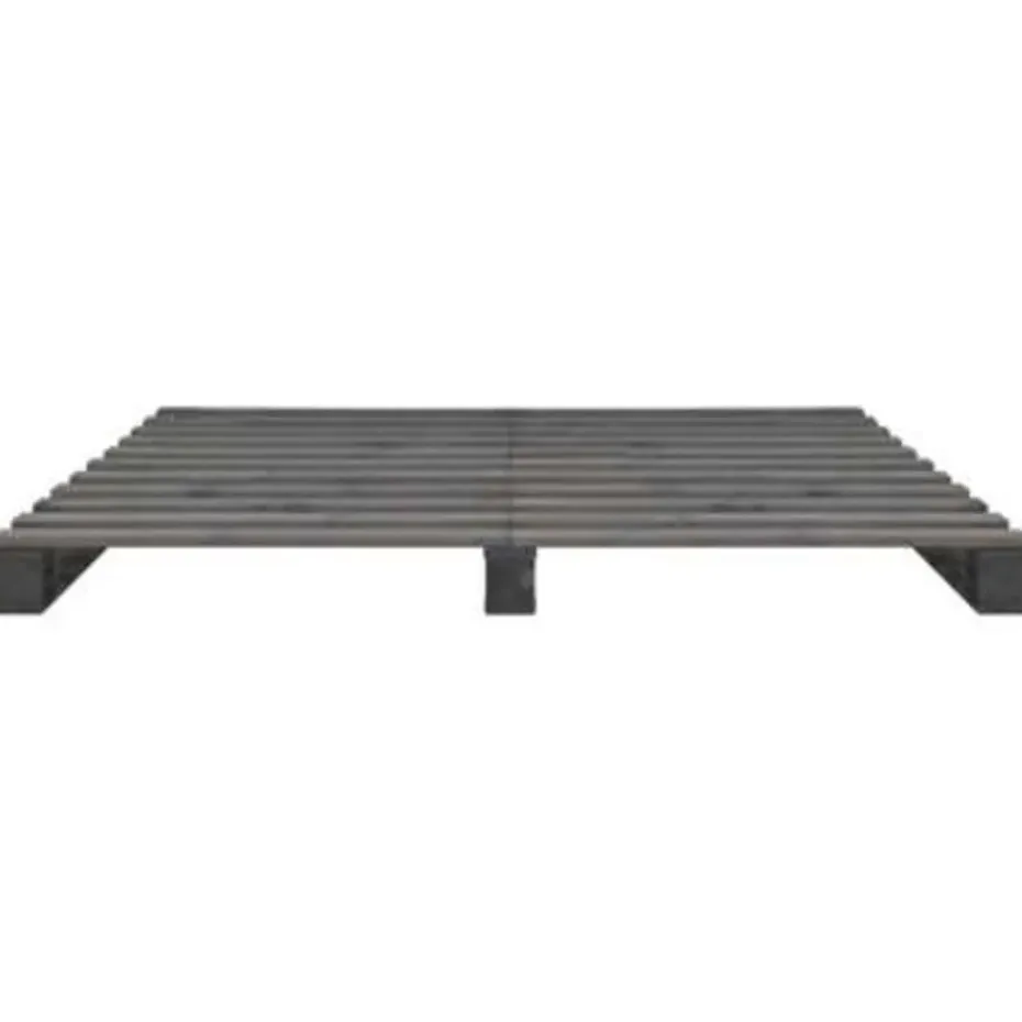 vidaXL - Bed frame pallet - Grijs - Massief grenenhout - 120x200 cm