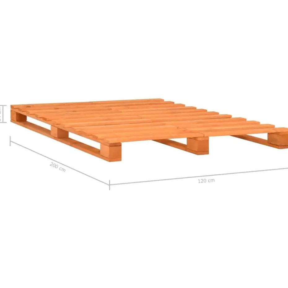 vidaXL - Bed frame pallet - Bruin - Massief grenenhout - 120x200 cm
