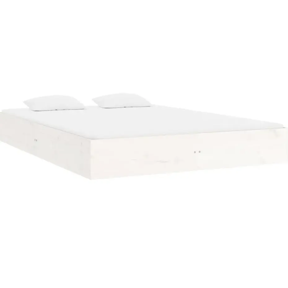 vidaXL - Bed frame pallet - Wit - Massief hout - 140x200 cm