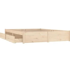 vidaXL - Bed frame zonder matras met lades - Naturel - Grenenhout - 120x200 cm