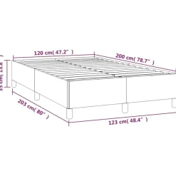 vidaXL - Bed frame zonder matras - Lichtgrijs - Stof - 120x200 cm