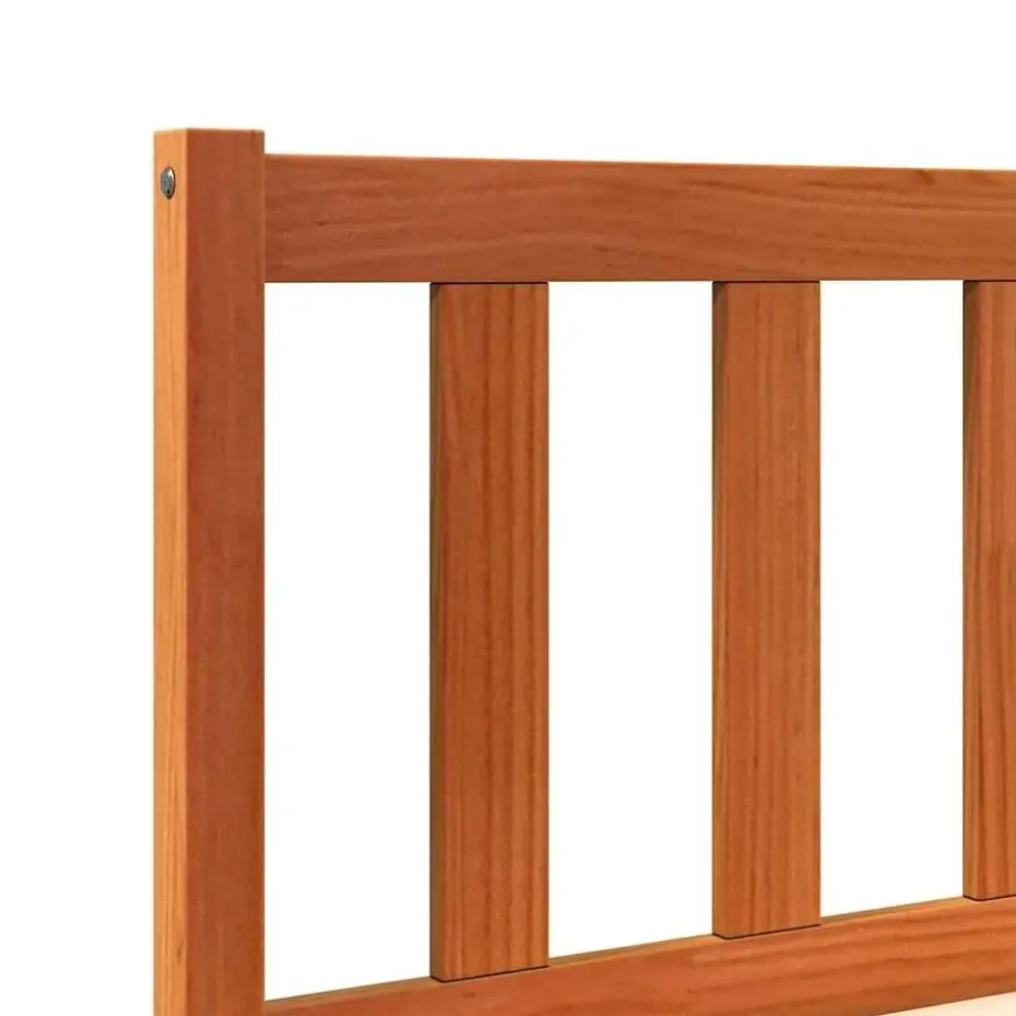 vidaXL - Bed frame zonder matras - Wasbruin - Massief grenenhout - 90x200 cm
