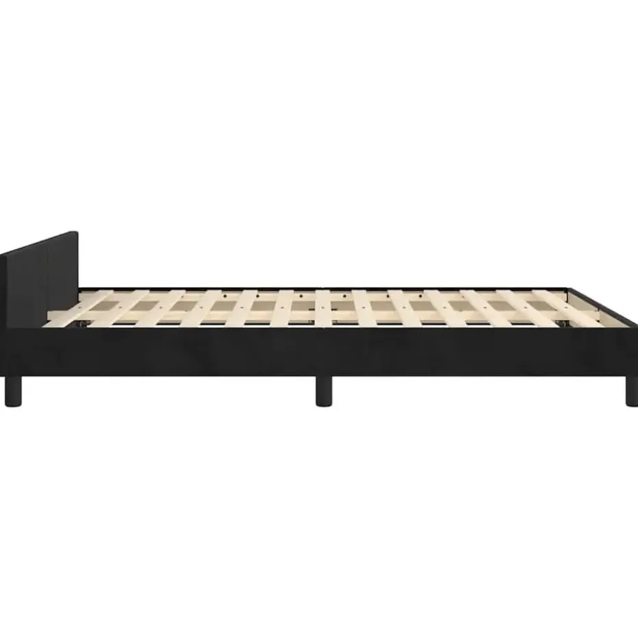 vidaXL - Bed frame zonder matras - Zwart - Fluweel - 140x200 cm