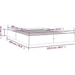 vidaXL - Bed frame zonder matras - Massief hout - 120x200 cm